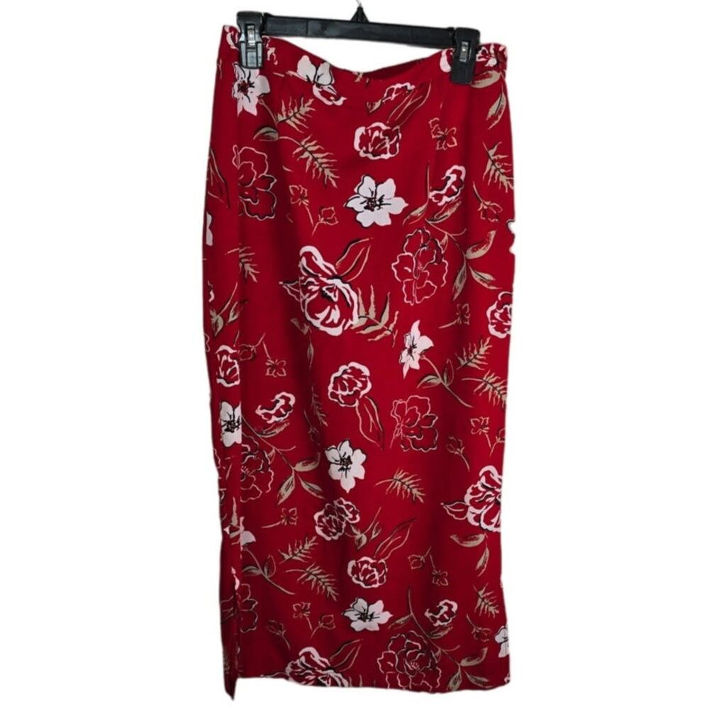Briggs Vintage Skirt Size Large Red‎ Floral - Picture 7 of 8